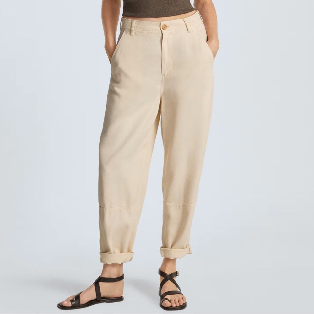 Everlane NWT Tencel Relaxed Chino Size 2 parchment